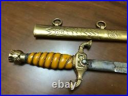 Turkish Ottoman Antique Ww1 Naval Ceremonial Dress Dagger Dirk, Short Sword