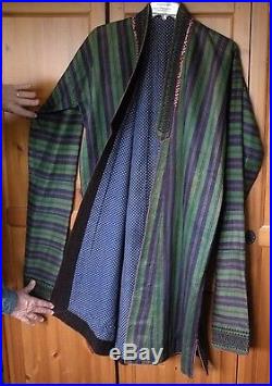 Txt63 VINTAGE TURKOMAN AFGHAN CHAPAN coat with long sleeves tribal robe