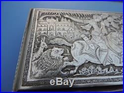 ULTRA FINE MUSEUM OLD VINTAGE PERSIAN ISFAHAN ISLAMIC SOLID SILVER SCHOLAR BOX