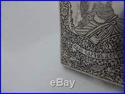 Ultra Fine Antique Persian Armenian Russian Qajar Solid Silver Cigarette Case