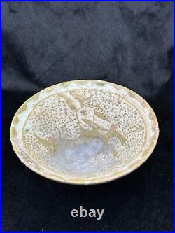 Unique Antique Genuine Intact Islamic Kashan Ceramic Bowl 13th century AD