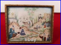 VERY FINE PAIR OF LATE VICTORIAN SIGNED & FRAMED PERSIAN PAINTED PANELS c. 1895