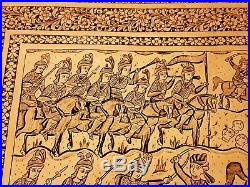 VERY FINE RARE 19th C ANTIQUE PERSIAN QAJAR ISLAMIC BRASS TRAY NADER SHAH WAR
