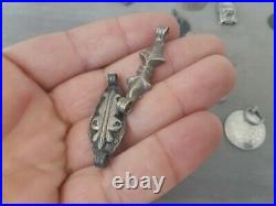 VERY RARE LOT OTTOMAN JEWELRY WITH COINS ANTIQUE ISLAMIC SILVER STRLING pendant