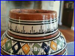 Vase 19th C Antique Safi Morroco Persian Middle East Iznik Islamic Polychrome