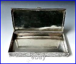 Very Fine Antique Middle Eastern Islamic / Persian Solid Silver Box, 335.5g