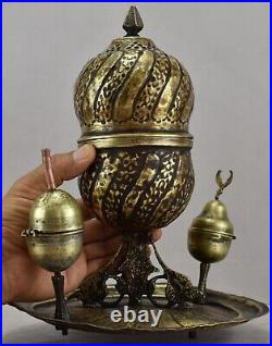 Very Rare Islamic Ottoman Yemen Incense Burner Antiques Brass