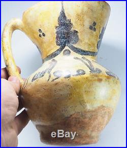 Very Rare Old Islamic Caligraphic Writing Ceramic Ewer #Sh13