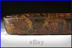Very fine antique 18th/19th century Persian Qajar lacquer painted pen box
