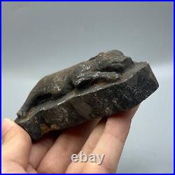 Very old ancient near eastern black stone animal figure