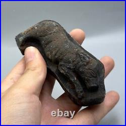 Very old ancient near eastern black stone animal figure