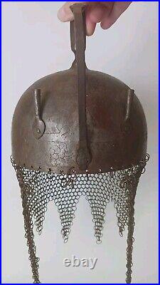 Vintage Antique Ceremonial Islamic Persian Helmet Engraved