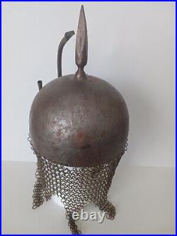 Vintage Antique Ceremonial Islamic Persian Helmet Engraved