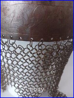 Vintage Antique Ceremonial Islamic Persian Helmet Engraved