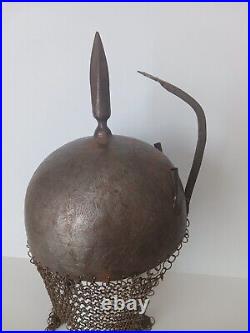 Vintage Antique Ceremonial Islamic Persian Helmet Engraved