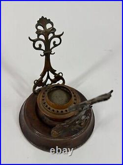 Vintage Antique Etched Copper Middle Eastern Floral Single Burner Tea Coffee Pot