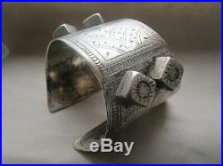 Vintage Antique Large Heavy Hallmarked Silver Berber Bedouin Cuff Bracelet 271g