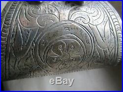 Vintage Antique Large Heavy Hallmarked Silver Berber Bedouin Cuff Bracelet 271g