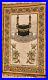 Vintage Antique Middle Eastern Wall Tapestry Prayer Rug Gold Black with Fringe