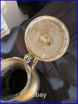 Vintage Brass Middle Eastern Bedouin Dallah Coffee Pot 10 1/2 H