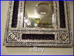 Vintage Egyptian MOP Inlaid Mirror Middle Eastern Syrian Style Inlay Frame