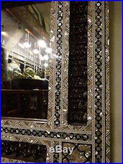 Vintage Egyptian MOP Inlaid Mirror Middle Eastern Syrian Style Inlay Frame