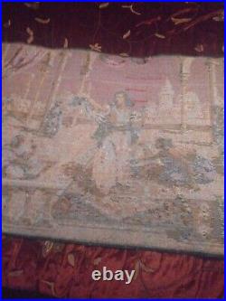 Vintage French Indian Arabian Middle Eastern Scene Dancing Girl Wall Hanging