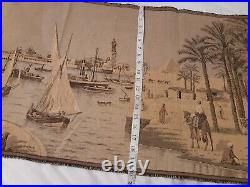 Vintage French tapestry Antique Middle Eastern Arab Traders Scene Tapestry? 56X20