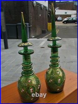 Vintage Glass Decanters Islamic/Persian Shah Mozaffar ad-Din Shah Qajar