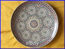 Vintage Islamic Middle Eastern Porcelain Painted Very Large Charger Signed