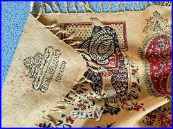 Vintage Middle Eastern Ghalamkar Cotton Hand Block Print Table Cloth