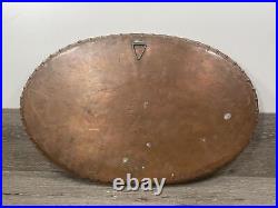Vintage Middle Eastern Islamic Copper Oval Serving Platter/ Hanging Tray 24