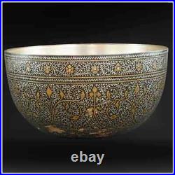 Vintage Middle Eastern Metal & Enamel Bowl