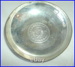 Vintage Middle Eastern Silver Bowl, Coin In Center, 3 1/2