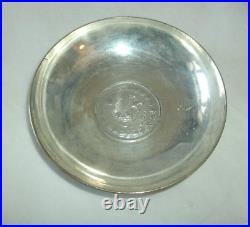 Vintage Middle Eastern Silver Bowl, Coin In Center, 3 1/2