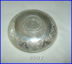 Vintage Middle Eastern Silver Bowl, Coin In Center, 3 1/2