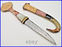 Vintage Moroccan Polished Stone & Marble Dagger