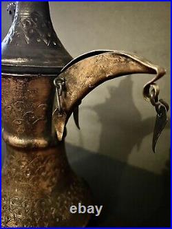 Vintage Old Antique Brass Pot Coffee Decorative Middle Eastern Arabian