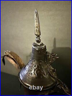 Vintage Old Antique Brass Pot Coffee Decorative Middle Eastern Arabian