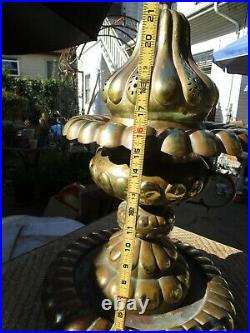 Vintage Ornate Large Brass Brazier Turkish Middle Eastern Censer Incense Burner