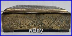 Vintage Ornate Solid Silver Middle Eastern Persian Islamic Design Box