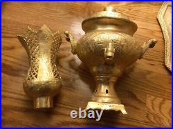 Vintage Persian Ornate Brass Samovar Set 12 Tall