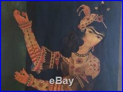Vintage Persian Painting Of Qajar Lady Dancer