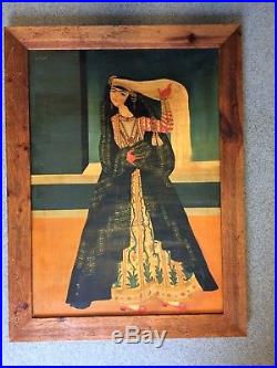 Vintage Persian Qajar Female Oil Painting