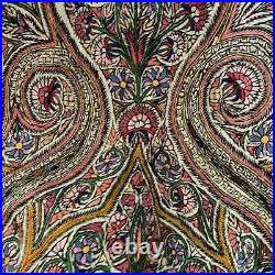 Vintage RARE Kashmiri Chogha Robe Wool Hand Embroidered Paisley Wool India