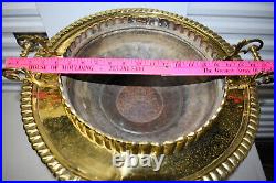 Vintage Turkish Brass 4-piece Brazier Mangal36 inchSuleyman Dondurmaci Ankara