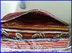 Vintage XL Kilim Camel Saddle Bag Rug Persian / Turkish 67 x 140cm