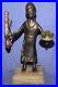Vintage hand made metal statuette Islamic man with hookah