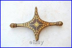 Vintage islamic turkish gold damascened iron shamshir kilij sword crossguard