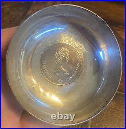 Vtg 70's Middle Eastern PERSIAN 875 Silver DISH 1976 Montreal Olympic Coin